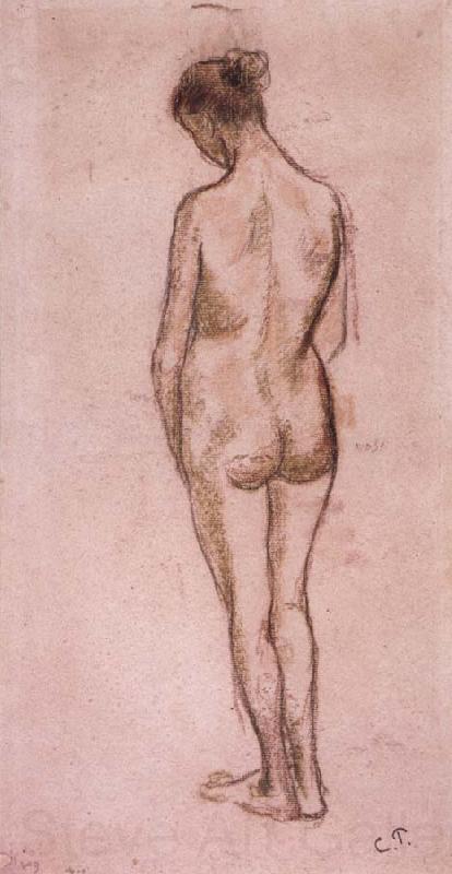 Camille Pissarro Full-length standing nude of a woman from behind Spain oil painting art